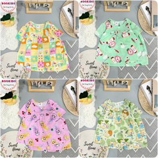 [SET 3 - 5 BỘ] Bộ Đồ Mặc Nhà BÉ GÁI áo TAY NGắN QUẦN LỬNG Chất Vải Tole Lanh loại 1 họa tiết dễ thương