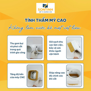 Cổ Hút Bụi Máy CNC Dạng Chổi Nhựa Mềm Chịu Nhiệt Chống Mài Mòn, Quét Gom Bụi Phoi Cắt Phi 80-100mm