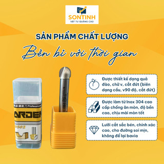 Dao Soi Alu Quả Đào CNC Adren Chữ V, Cắt Đứt, Soi Rãnh Tròn Tạo Biên Dạng Gia Công Tấm Nhôm, Gỗ Công Nghiệp 8mm, 10mm