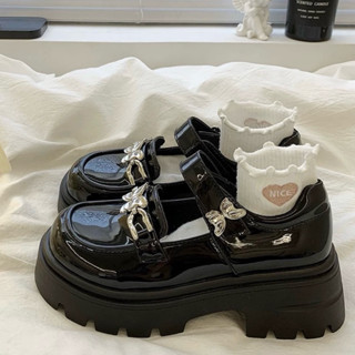 Giày Búp Bê Lolita Nữ Đế Cao 4-5cm Quai Dán Đai Móc LAPI