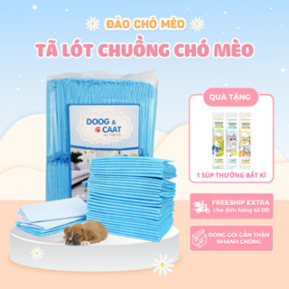  Tã lót chuồng cho chó mèo đi vệ sinh vào khay chuồng bằng giấy siêu thấm hút 50 100 tấm chuẩn Chính Hãng - Đảo Chó Mèo 
