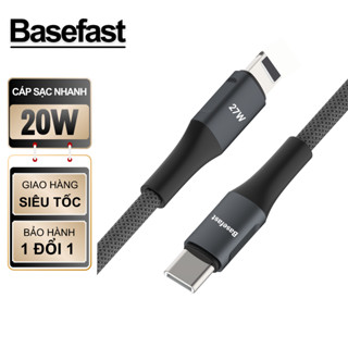 Cáp sạc nhanh 20W Basefast dây bọc dù dài 1m 2m cho Phone Xsm Xr 12 13 14 11 pro max