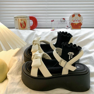 Dép Sandal Quai Hậu nữ Đế cao 5-6cm Buộc Nơ Cao Cấp