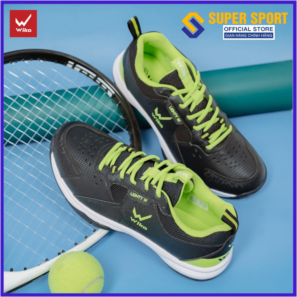 Giày bóng chuyền, Giày cầu lông Wika Maru nam nữ chính hãng màu đen tặng tất dệt kim - Đế Eva chơi t