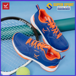 Giày bóng chuyền, Giày cầu lông Wika Maru nam nữ chính hãng màu xanh dương tặng tất dệt kim - Đế Eva chơi sân bê tông