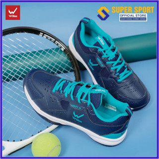 Giày bóng chuyền, Giày cầu lông Wika Maru nam nữ chính hãng màu xanh navy tặng tất dệt kim - Đế Eva chơi sân bê tông tốt