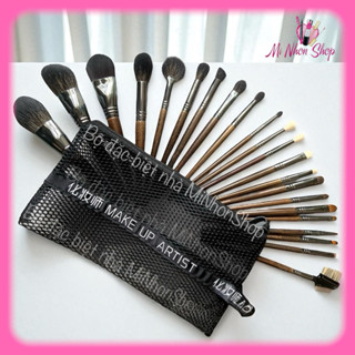   MNS  BIG SALE Bộ cọ 22 cây lông thú tự nhiên cán gỗ cho trang điểm chuyên nghiệp và cá nhân Pro 