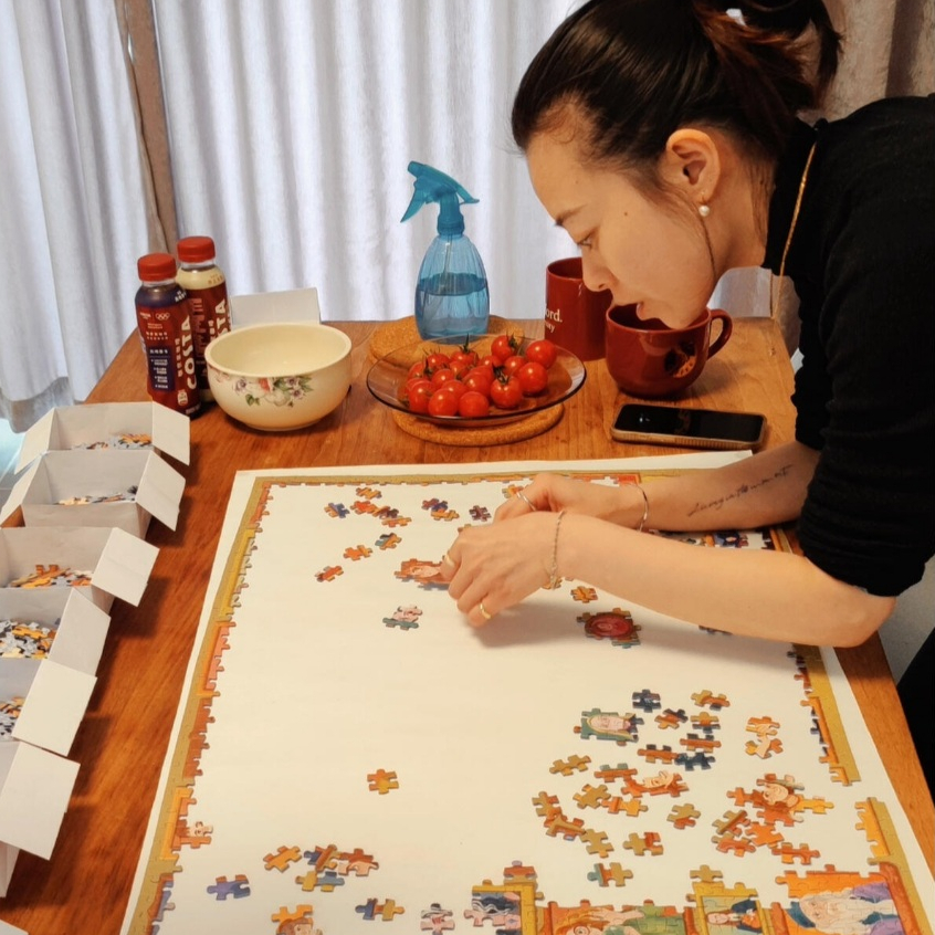 Tranh ghép hình 1000 mảnh loại dày, tặng keo dán, kích thước 70x50 cm, Jigsaw puzzle 1000 pcs.