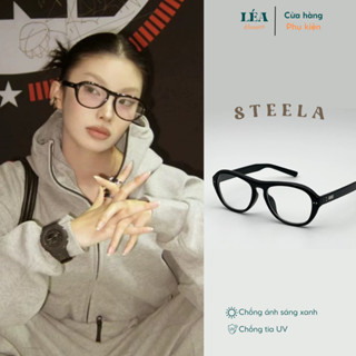Kính mắt chuyên lắp cận LÉAGLASSES kính STEELA Oval mèo cao cấp Bayonetta Y2K phong cách Vintage