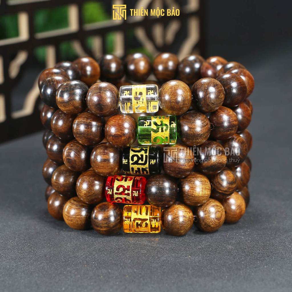 Vòng gỗ Bách xanh Gốc già mix Lu thống Omani theo mệnh Kim, Mộc, Thủy, Hỏa, Thổ | Thiên Mộc Bảo