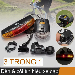   3 TRONG 1  Bộ Đèn Xi Nhan LED & Còi Điện Gắn Xe Đạp XC-408 – Tích Hợp Đèn Pha Đèn Báo Rẽ & Âm Thanh Cảnh Báo 