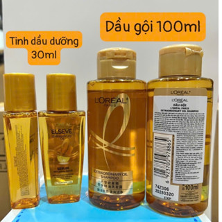   MINI  Bộ đôi có tách lẻ Dầu gội và Dầu dưỡng tóc  Loreal  L'Oreal Paris Elseve Extraordinary Oil 