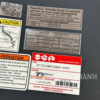 Tem sườn - Tem thông số xe Satria 203 / 206 - RGX