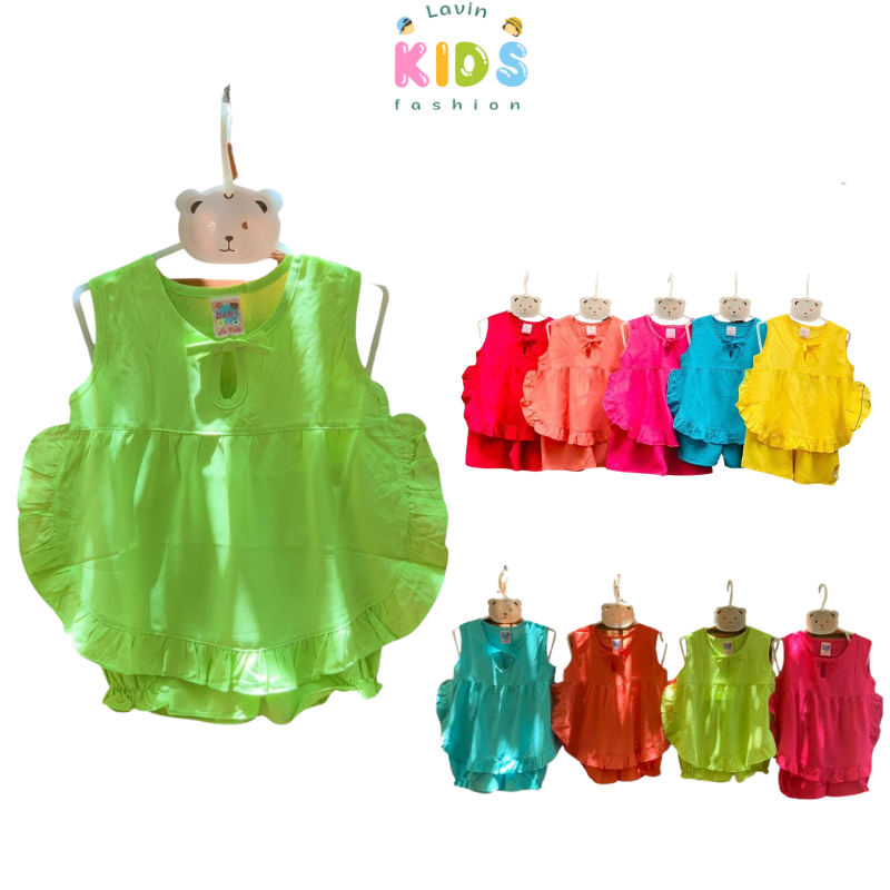 Bộ tole bé gái mặc ở nhà xinh xắn Lavin Kids 5-14kg mềm mịn, thoáng mát, ít co rút