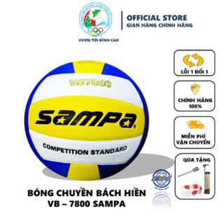  Qủa Bóng Chuyền VB-7800 Da PU Chính Hãng Bách Hiền  Tặng Bơm MiNi - Túi Rút - Kim Bơm - Túi Lưới   