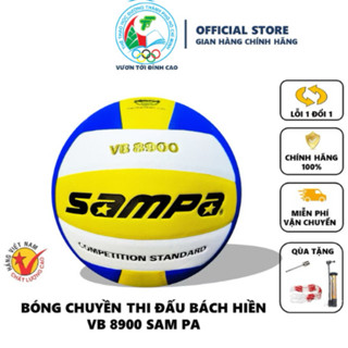  Qủa Bóng Chuyền VB-8900 Da PU Tổng Hợp Chính Hãng Bách Hiền  Tặng Bơm MiNi - Túi Rút - Kim Bơm - Túi Lưới   