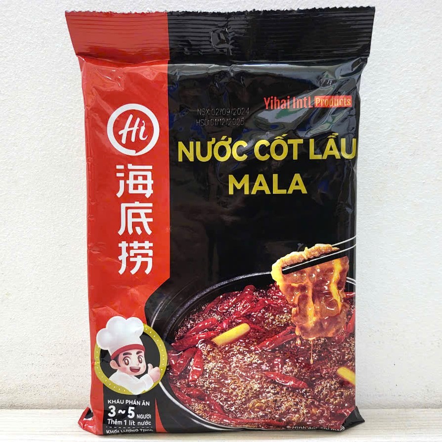 YIHAI (gói MALA 220g) NƯỚC CỐT LẨU MALA (dạng sệt) HAIDILAO Mala Flavour Hot Pot Soup Base