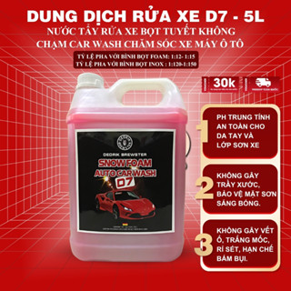 Dung Dịch Rửa Xe Không Chạm D7 Nước Tẩy Rửa Xe Bọt Tuyết Car Wash Chăm Sóc Xe Máy Ô Tô - Dedrik Brewter Can 5L .