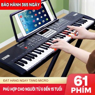 (KÈM MIC) Đàn PIANO, ORGAN Điện Tử 61 Phím Cho Bé Tập Chơi Đàn Tại Nhà Kèm Mic (MS)