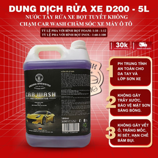  Dung Dịch Rửa Xe D200 Nước Tẩy Rửa Xe Bọt Tuyết Car Wash Chăm Sóc Xe Máy Ô Tô - Dedrik Brewter 5 Lít . 