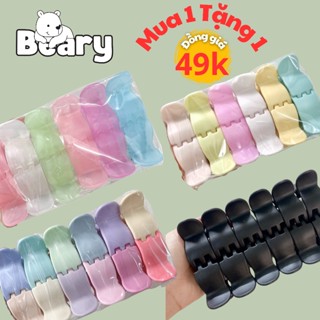 Kẹp Càng Cua Beary Kẹp Tóc Càng Cua 3 Răng Và 5 Răng , Cặp Tóc Thiết Kế Đen Nhám Phong Cách Hàn Quốc [set 12cái ]