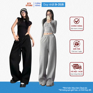 Quần Dài Nỉ Hàn Suông Ống Rộng STY Nam Nữ Hách Dáng Cao Cấp Đứng Form Menswear