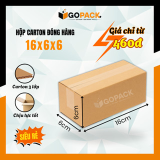 [Combo 100] Hộp Carton đóng hàng 16x6x6 hộp giấy đóng gói hàng hóa mỹ phẩm phụ kiện giá rẻ - GOPACK