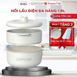 Nồi lẩu điện đa năng COPCOP, nồi lẩu mini dung tích 1,8L nhỏ gọn tiện lợi chống dình dễ dàng vệ sinh