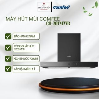Máy hút mùi Comfee AI Connect CH-70TM77B áp tường 1200m³/h, cảm ứng và vẫy tay, 2 quạt