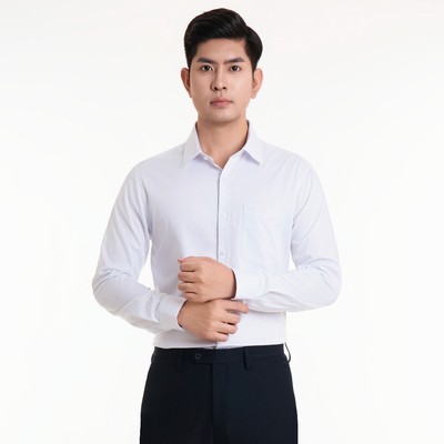 Bộ áo sơ mi nam trơn Thái Hòa dáng suông chất liệu cotton (995 dài, 992 ngắn) sợi tre (993 dài, 990 ngắn)
