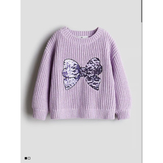 Áo len nhung cho bé gái màu tím đính cườm