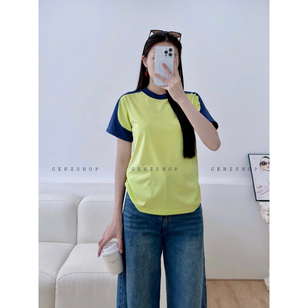 Áo Thun Babytee Tay Phối Màu Rực Rỡ Sắc Hè Genz Basic BBT26 | BigBuy360 - bigbuy360.vn