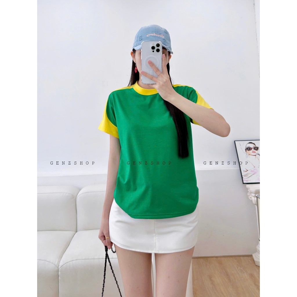 Áo Thun Babytee Tay Phối Màu Rực Rỡ Sắc Hè Genz Basic BBT26 | BigBuy360 - bigbuy360.vn