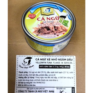 THÙNG 48 HỘP (XÉ NHỎ 140g) CÁ NGỪ XÉ NHỎ NGÂM DẦU TUNA VIET NAM Yellowfin Tuna Flakes in Soya Oil