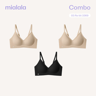 Combo 3 Áo ngực su đúc không gọng Mialala đệm mỏng 0.5cm nâng ngực, tàng hình 3369 FA02113369