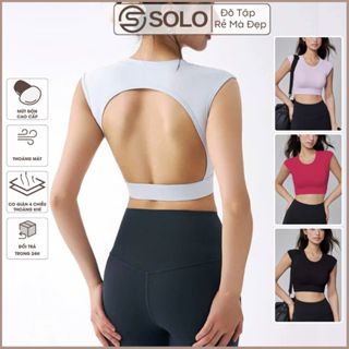 Áo Thun Gym Yoga Pilates Thể Thao Nữ CÓ MÚT Thun Poly Mềm Mịn Co Giãn Thoáng Mát SoloSportswear 5132