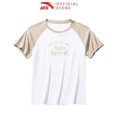ANTA Nữ Retro Áo thun T-Shirt Áo Phông Ngắn Tay Thời Trang Năng Động 1625B8102