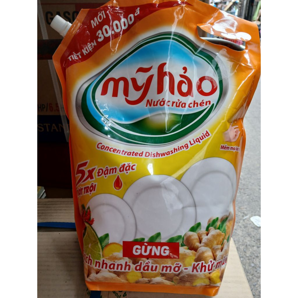 Nước rửa chén Mỹ Hảo GỪNG 3,3 KG- Sạch nhanh dầu mỡ, khử mùi