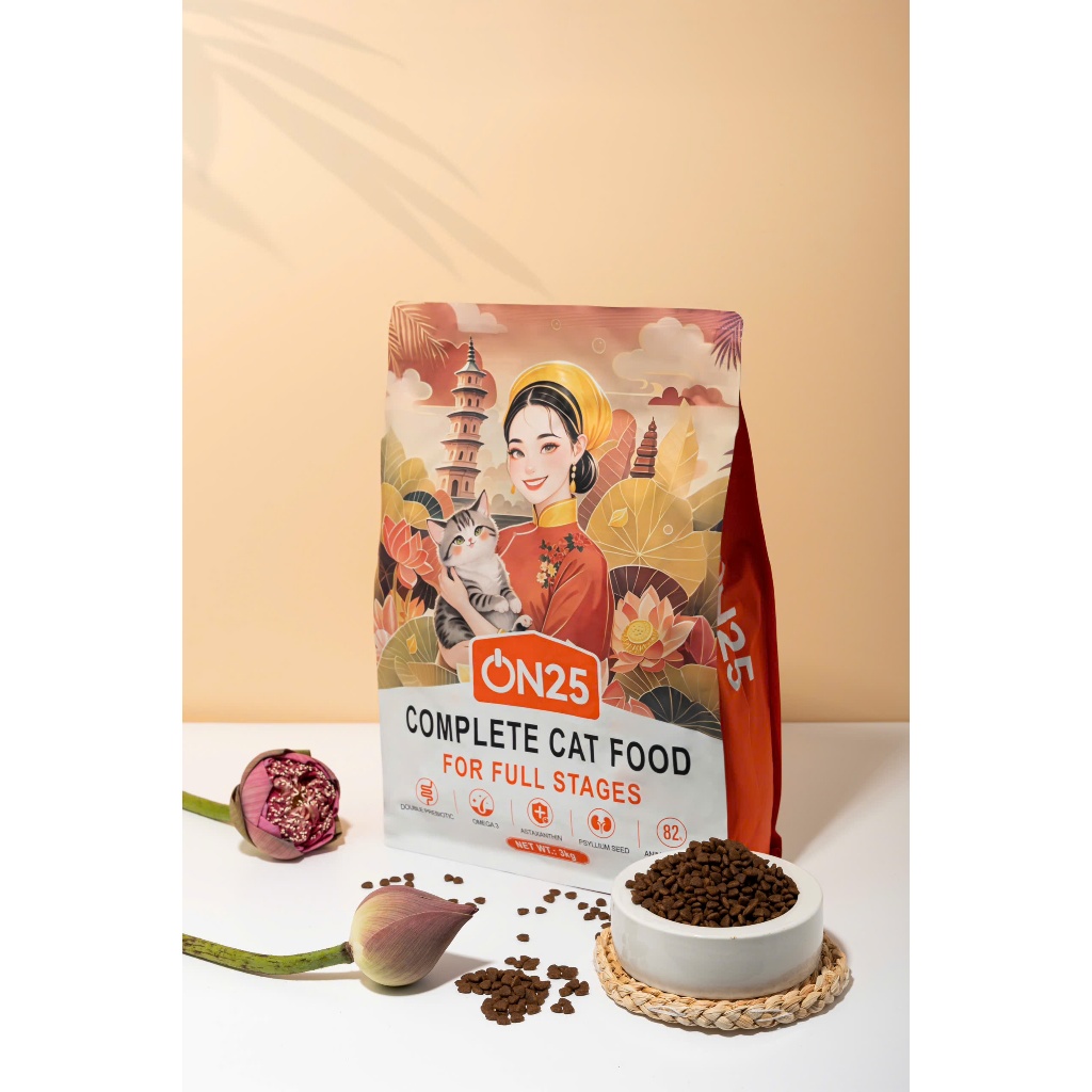 ( Túi 3kg )Hạt ON25 CAT Hỗ Trợ Mèo Bị Tiết Niệu , Dành Cho Mèo Mọi Lứa Tuổi , 82% Protein