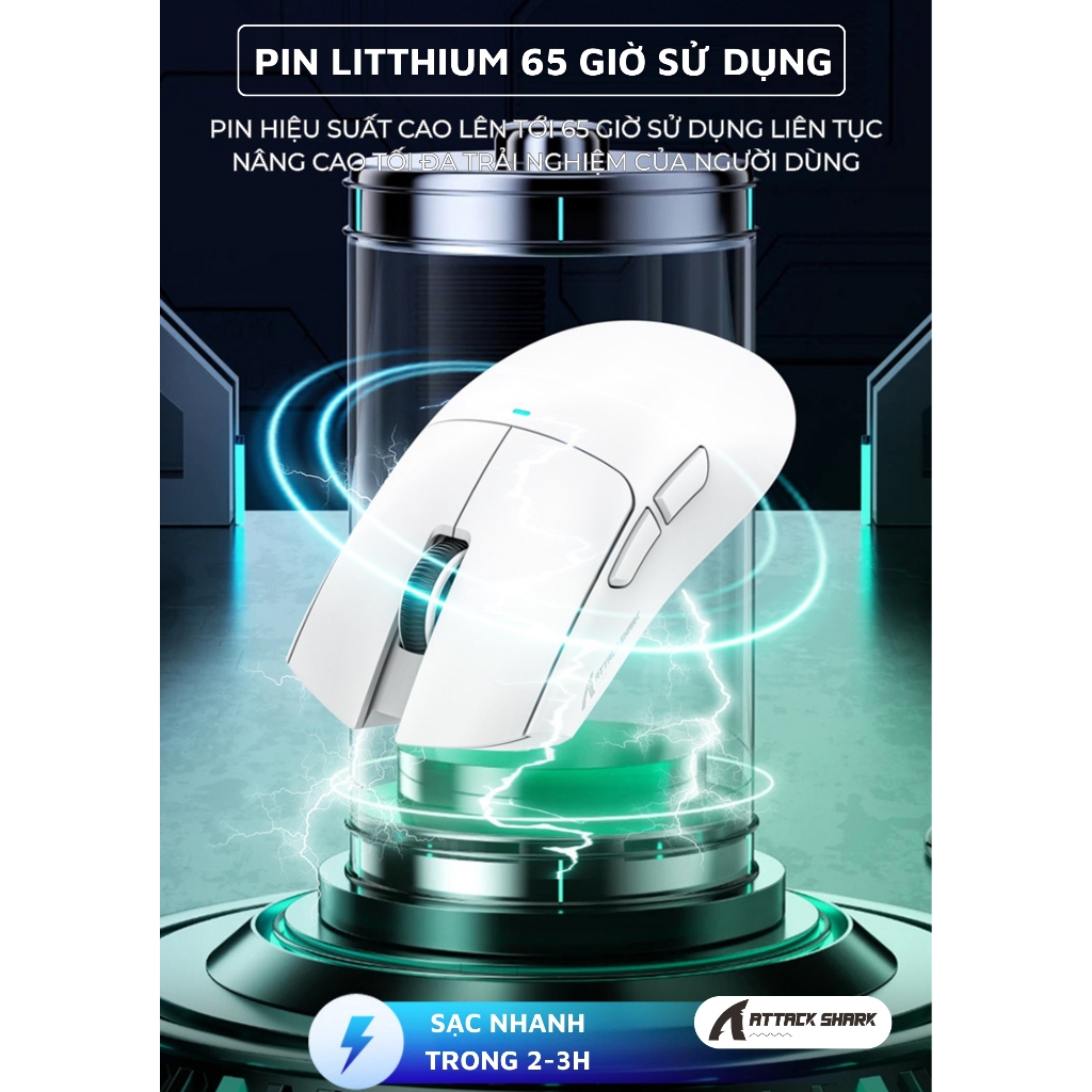 Chuột Không Dây Gaming Attack Shark X11SE - Siêu Nhẹ 63g, 3 Chế Độ Kết Nối DPI 22000 Pin Trâu 65 Giờ | BigBuy360 - bigbuy360.vn