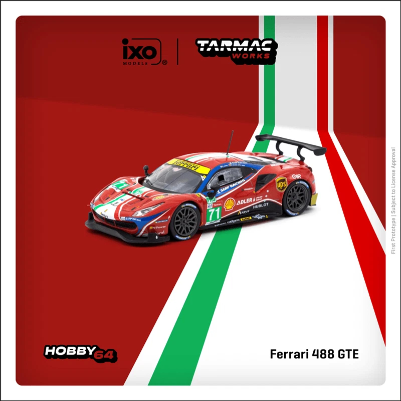 MÔ HÌNH 1:64 TARMAC WORKS - Ferrari 488 GTE 24h of Le Mans 2020 M. Molina / D. Rigon / S. Bird