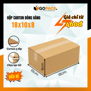 [Combo 100] Hộp Carton Đóng Hàng 18x10x8 hộp giấy đóng gói đựng mỹ phẩm phụ kiện giá rẻ - GOPACK