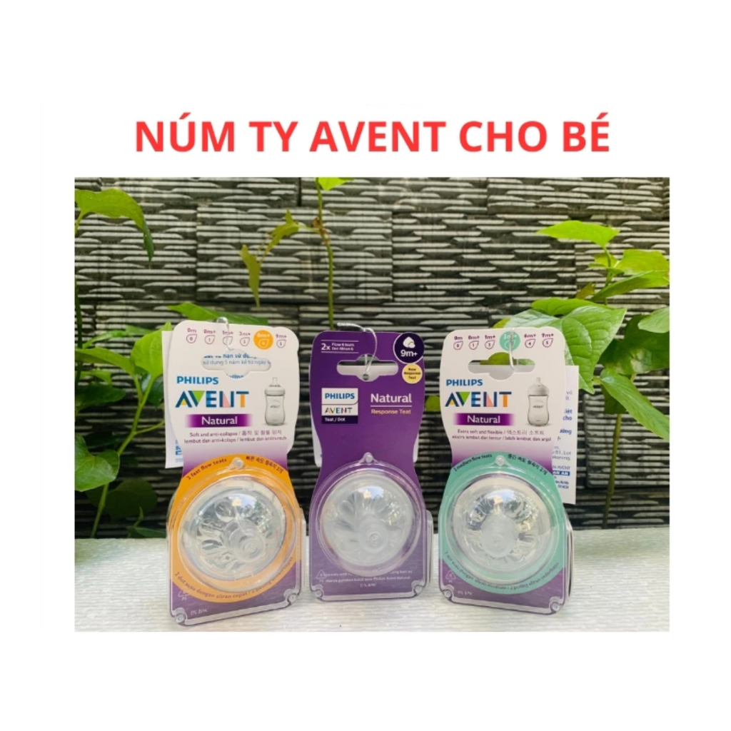 Núm Ti Avent Natural Cho Bình Avent Natural Đủ Size Núm 1,2,3,4,5,6 Chính Hãng Mẫu Mới SHOPBEBAO