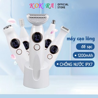 KOKIRA máy cạo lông máy cạo râu máy tỉa lông mũi 5in1 IPX7 đế sạc dao cạo lông mày
