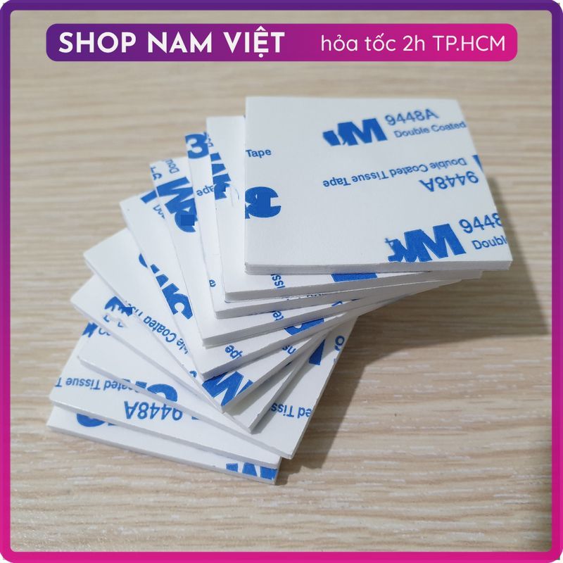 Combo 10 miếng dán băng keo 2 mặt siêu dính (dày 1mm)