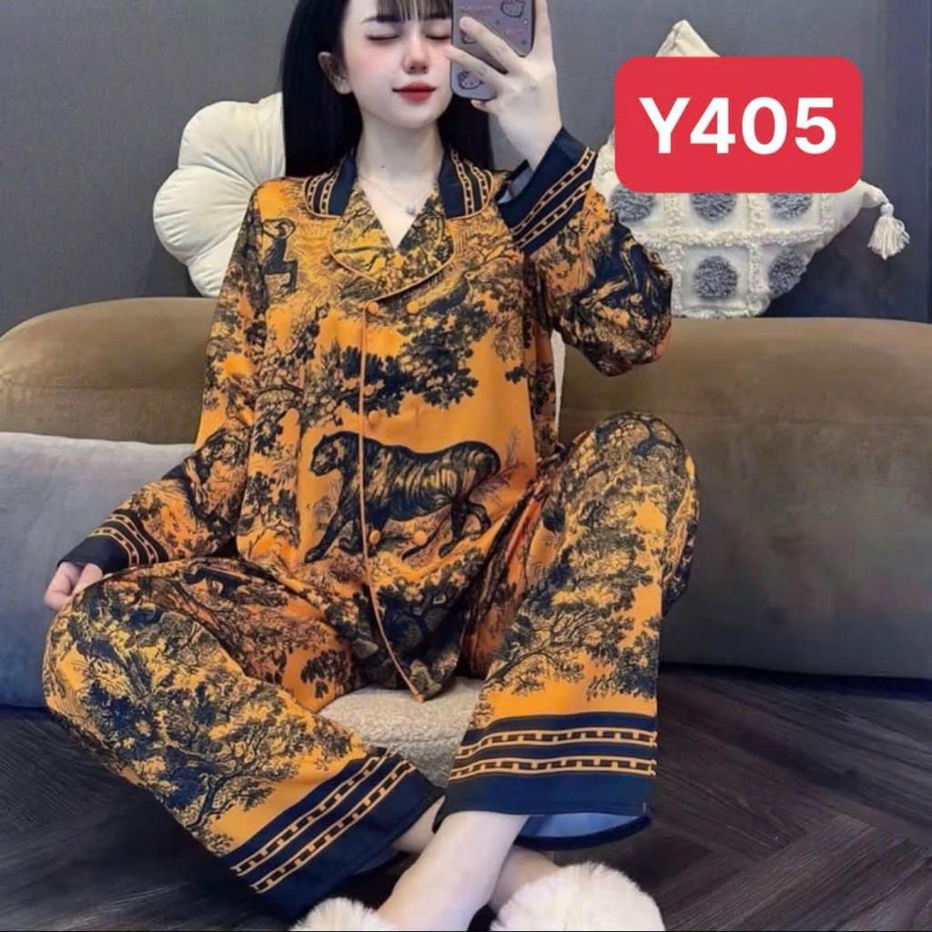 Pijama Cổ Vest Y4 Kim Thanh - Lụa Latin Tay Dài Nút Bọc Mềm Mịn Thoáng Mát Mặc Nhà Size 40-75kg | BigBuy360 - bigbuy360.vn