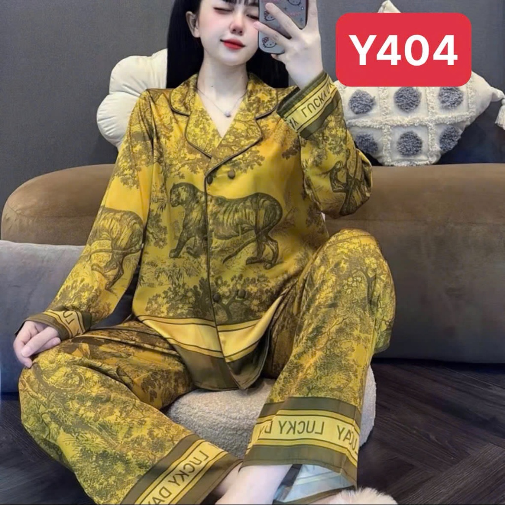 Pijama Cổ Vest Y4 Kim Thanh - Lụa Latin Tay Dài Nút Bọc Mềm Mịn Thoáng Mát Mặc Nhà Size 40-75kg | BigBuy360 - bigbuy360.vn