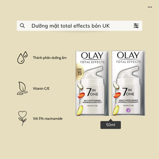  Kem Dưỡng OLAY Total Effects 7 In 1 ĐÊM bản UK - 50ml 