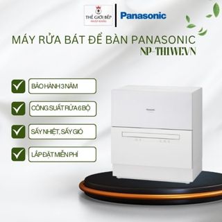 Máy Rửa Bát Mini Panasonic NP-TH1WEVN – 6 Bộ – Rửa Nước Nóng – 11 Chương Trình – Sấy Nhiệt Dư 49dB
