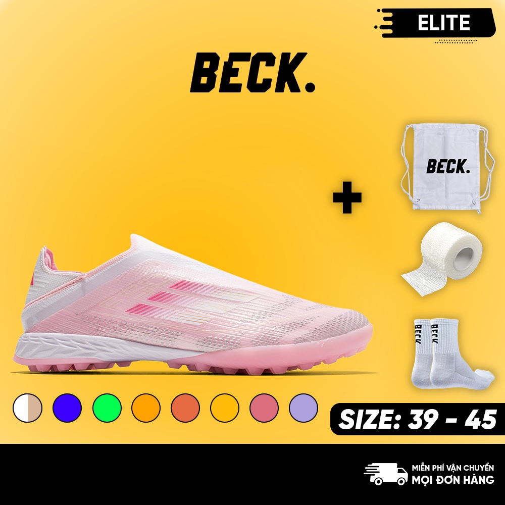 Giày Bóng Đá F50 Elite Laceless Không Dây, SOCCER BECK, Đế Đinh TF, Bám Sân, Các Màu Sắc, Sân Cỏ Nhân Tạo